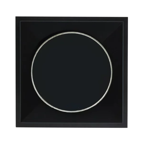 Cadre noir pour disque vinyle avec double passe-partout noir 40x40 cm | noir avec bord argenté | verre standard (2 mm)