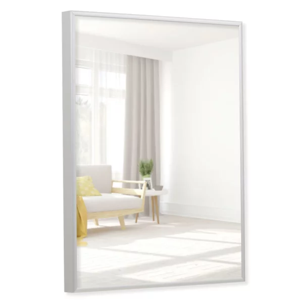 Cadre en aluminium Quadro pour miroir sur mesure argent mat | miroir (3 mm)
