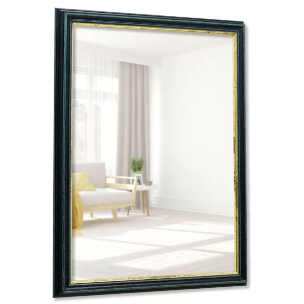 Spiegelrahmen Toulouse 30x45 cm | blau-gold | Spiegel (3 mm)