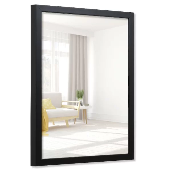 Cadre pour miroir Figari sur mesure noir | miroir (3 mm)