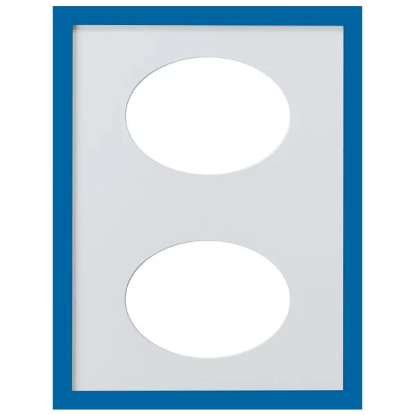 Cadre Top Cube avec passe-partout à 2 ouvertures ovales, 30x40 cm 2x13x18 cm | maritim | verre standard (2 mm)