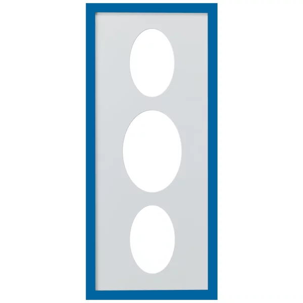 Cadre Top Cube avec passe-partout multiple avec 3 ouvertures ovales, 25x60 cm 2x10x15 cm, 1x13x18 cm | maritim | verre standard (2 mm)