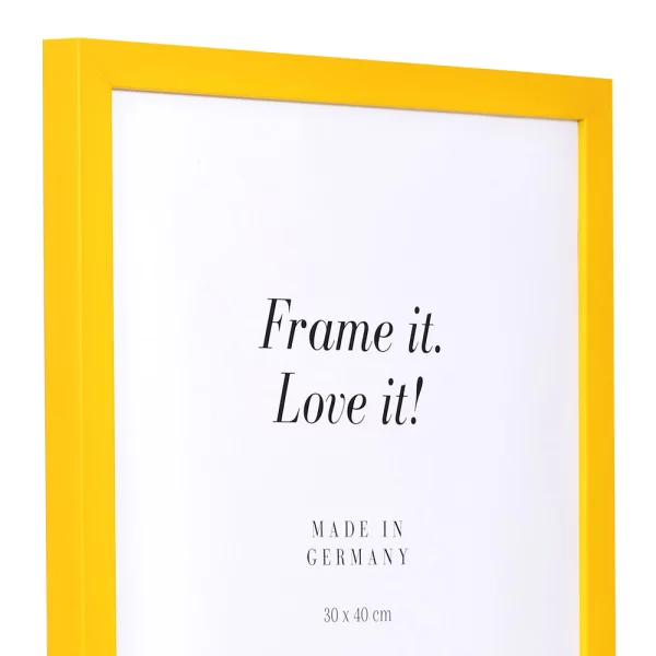 Cadre en bois Top Cube sur mesure jaune | verre standard (2 mm)