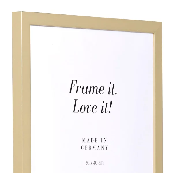 Cadre en bois Top Cube sur mesure or | verre antireflet mat (2 mm)