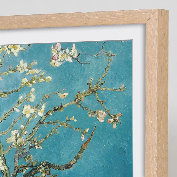 TV-Bilderrahmen "Banize" für Samsung The Frame 32 Zoll (42,7x72,7 cm) | Eiche weiß gekalkt | Leerrahmen (ohne Glas und Rückwand)