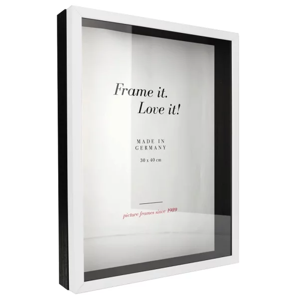 Cadre Unibox 13x18 cm | blanc-noir | verre standard (2 mm)