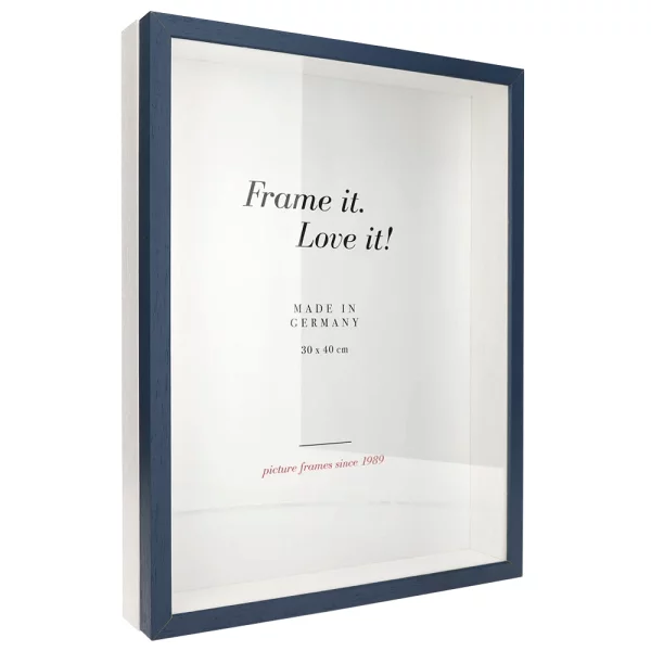 Cadre Unibox 13x18 cm | bleu-blanc | verre standard (2 mm)