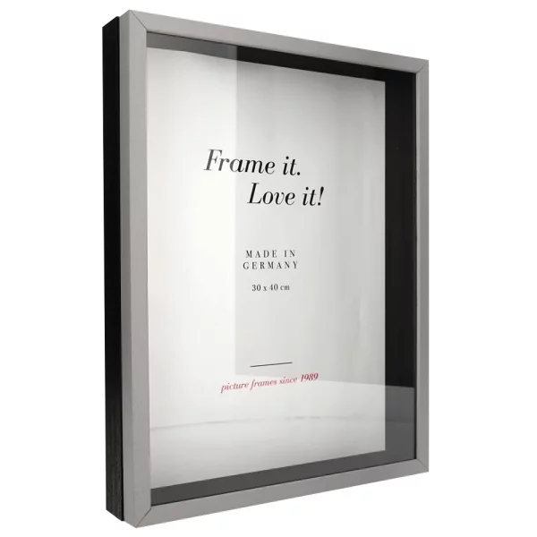 Cadre Unibox 13x18 cm | gris clair-noir | verre standard (2 mm)