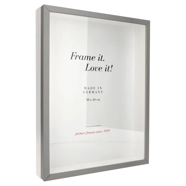 Cadre Unibox 13x18 cm | gris clair-blanc | verre standard (2 mm)