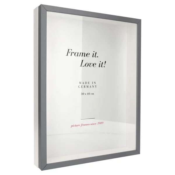 Cadre Unibox 13x18 cm | gris-blanc | verre standard (2 mm)