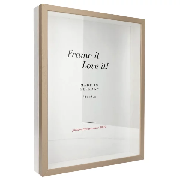 Cadre Unibox 13x18 cm | marron clair-blanc | verre standard (2 mm)