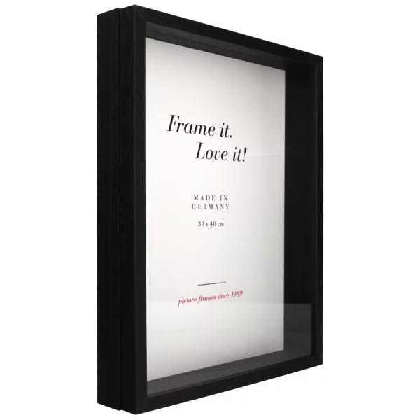 Unibox Bilderrahmen nach Mass schwarz-schwarz | Normalglas (2 mm)