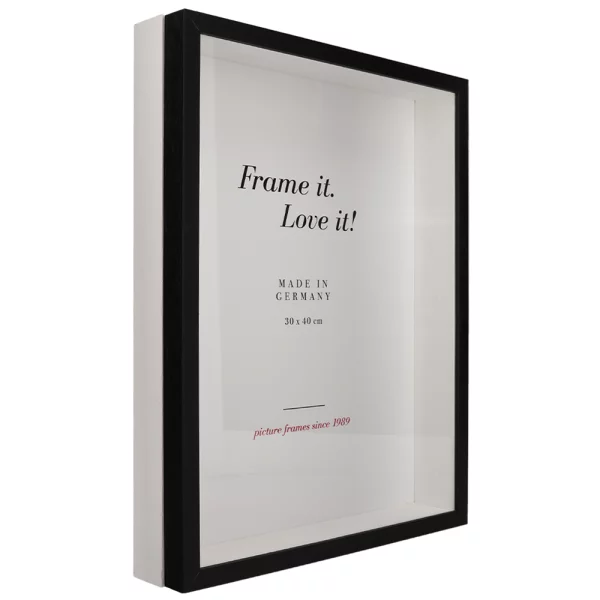 Unibox Bilderrahmen nach Mass schwarz-weiß | Normalglas (2 mm)