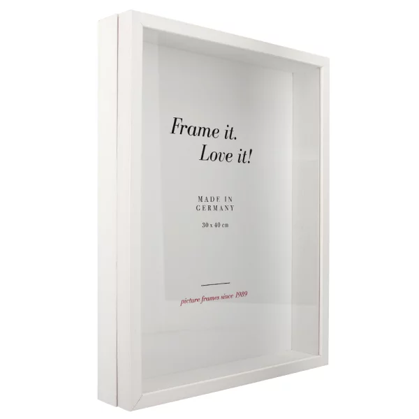 Unibox Bilderrahmen nach Mass weiß-weiß | Normalglas (2 mm)