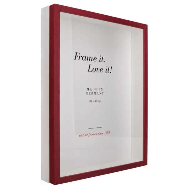 Unibox Bilderrahmen nach Mass rot-weiß | Normalglas (2 mm)