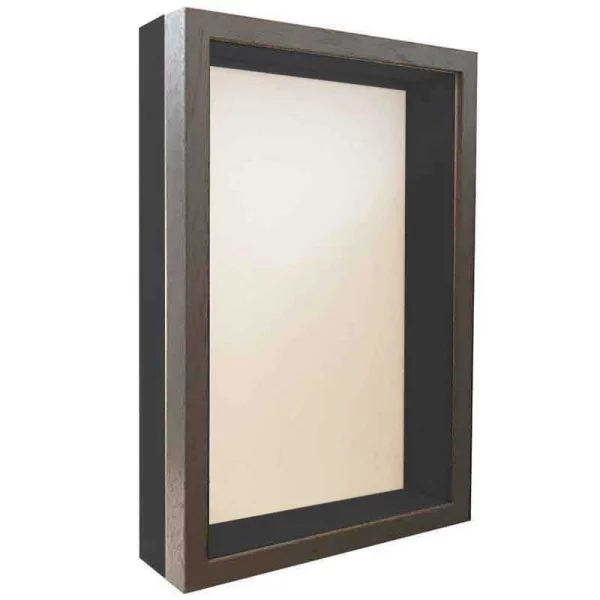 Cadre Unibox sur mesure brun-noir | verre standard (2 mm)
