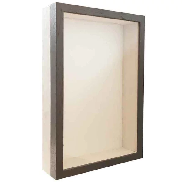 Cadre Unibox sur mesure brun-blanc | verre standard (2 mm)