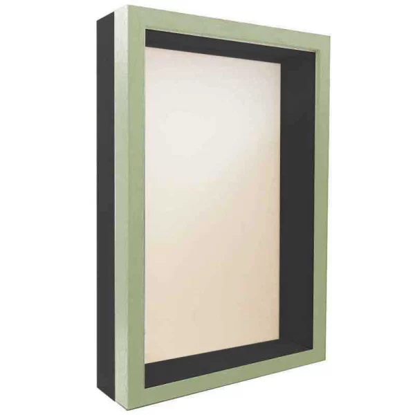 Cadre Unibox sur mesure vert noir | verre standard (2 mm)