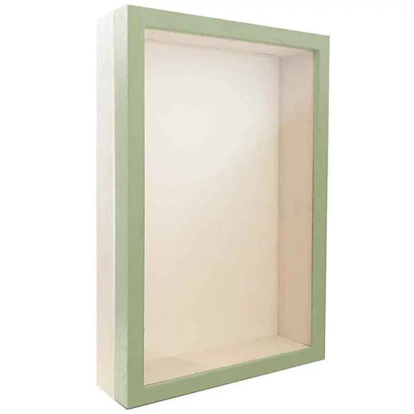 Cadre Unibox sur mesure vert blanc | verre standard (2 mm)