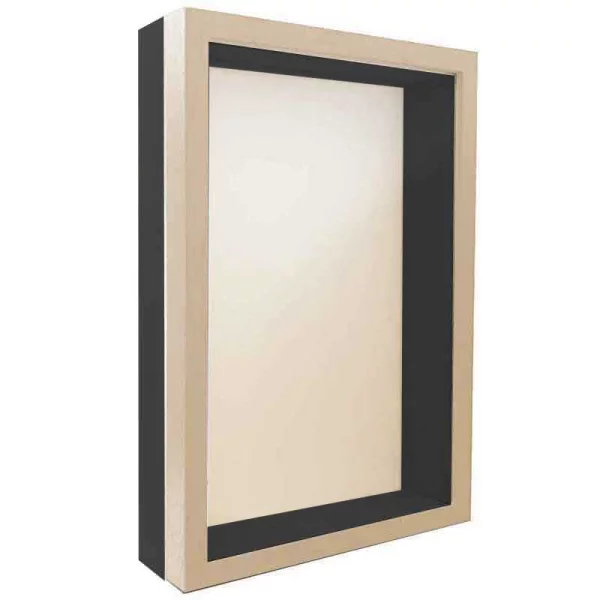 Cadre Unibox sur mesure brun clair-noir | verre standard (2 mm)