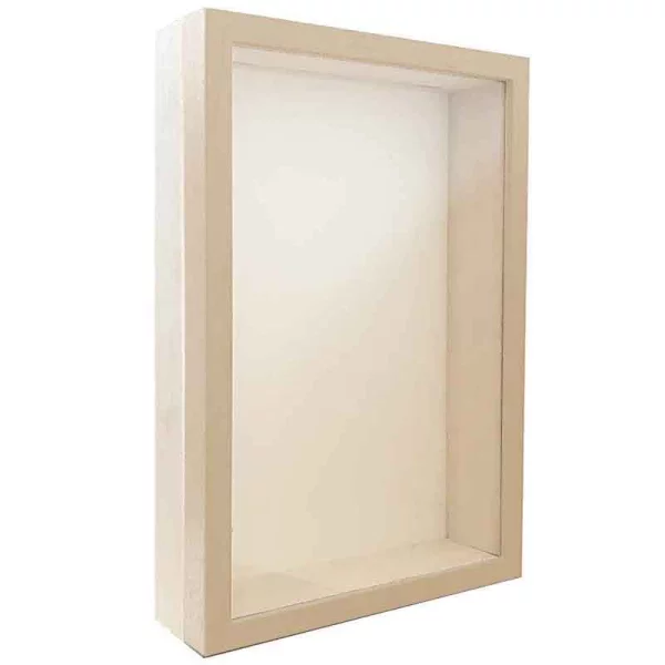 Cadre Unibox sur mesure marron clair-blanc | verre standard (2 mm)