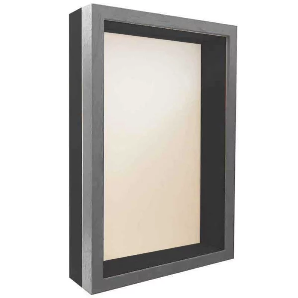 Cadre Unibox sur mesure gris clair-noir | verre standard (2 mm)