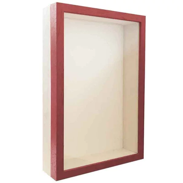 Cadre Unibox sur mesure rouge-blanc | verre standard (2 mm)