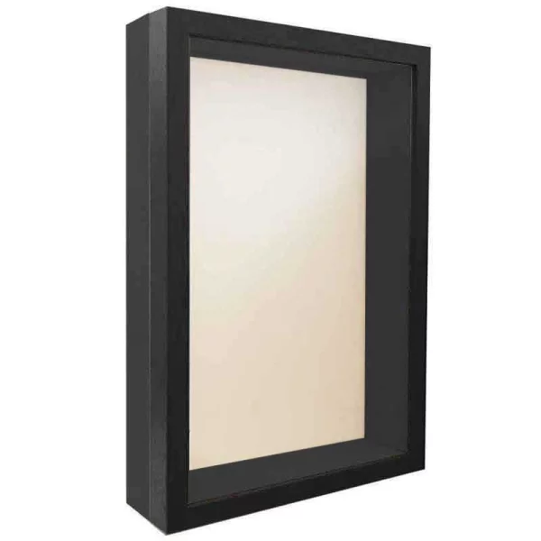 Cadre Unibox sur mesure noir-noir | verre standard (2 mm)