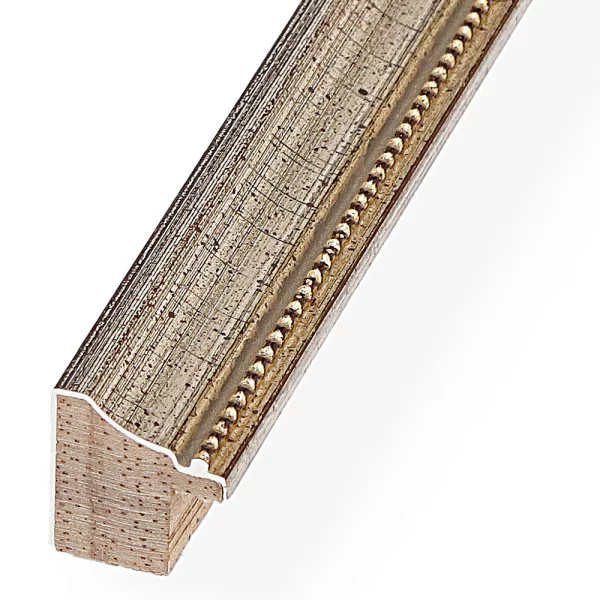 Barockrahmen Uster 20x30 cm | Antiksilber mit Perle | Normalglas (2 mm)