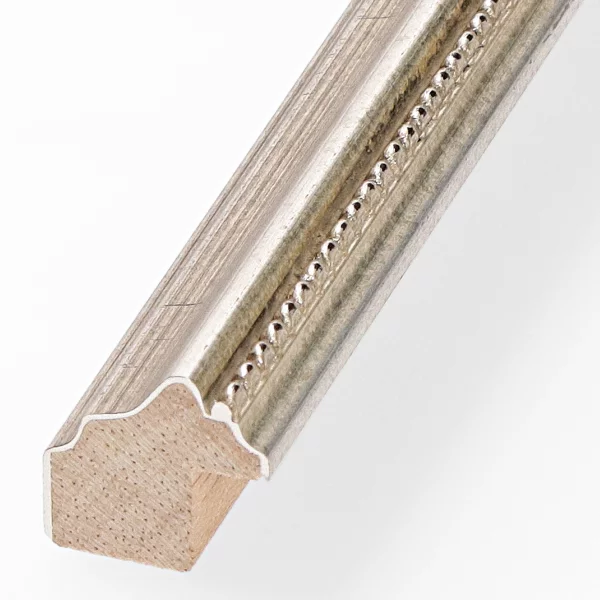 Barockrahmen Lancy nach Maß Antiksilber, mit Perle | Normalglas (2 mm)