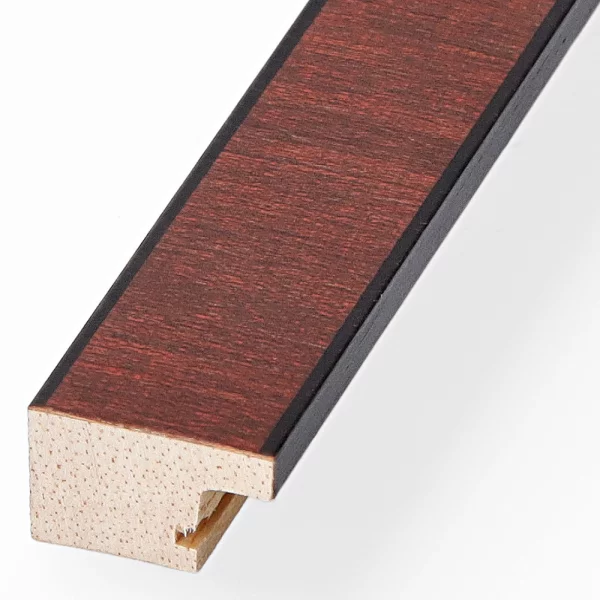 Holzrahmen Lugano 20x30 cm | Mahagoni querfurniert, schwarze Kante | Leerrahmen (ohne Glas und Rückwand)