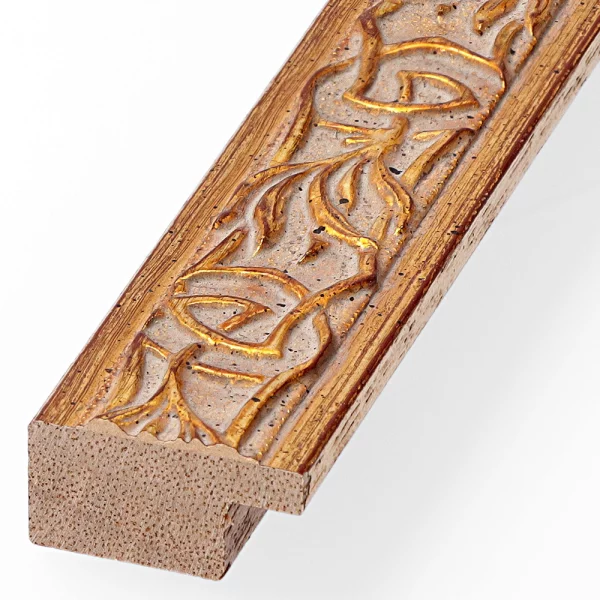 Barockrahmen Bellinzona 2 nach Maß altgold verziert | Normalglas (2 mm)