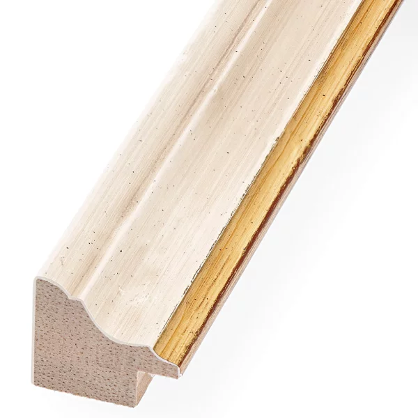 Barockrahmen Littau 20x30 cm | elfenbein, vorne gold, handgrundiert | Normalglas (2 mm)