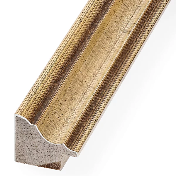 Barockrahmen Littau nach Mass antikgold quer geritzt | Normalglas (2 mm)