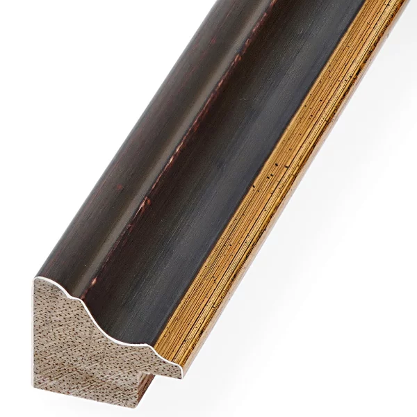 Barockrahmen Littau nach Maß Kasseler Braun mit Gold | Normalglas (2 mm)