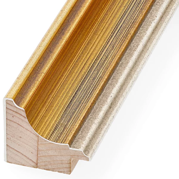 Barockrahmen Steffisburg 42x59,4 cm (A2) | Altgold und Rot, Kehle elfenbein | Normalglas (2 mm)