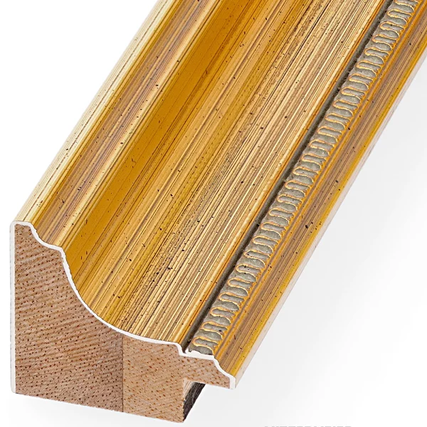 Barockrahmen Steffisburg nach Maß altgold mit Wasserblattverzierung, patiniert | Normalglas (2 mm)