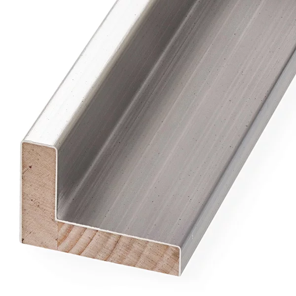 Schattenfugenrahmen Schlieren 30x40 cm | Silber auf lichtem Grau | Leerrahmen (ohne Glas und Rückwand)