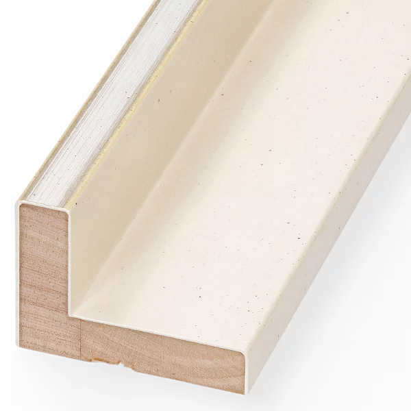 Schattenfugenrahmen Schlieren 60x80 cm | Silber auf Perlweiß | Leerrahmen (ohne Glas und Rückwand)