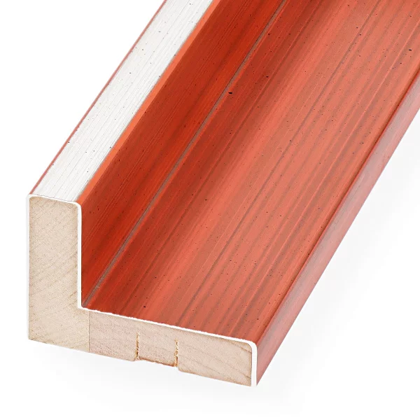 Schattenfugenrahmen Schlieren 60x80 cm | Silber auf Terrakotta | Leerrahmen (ohne Glas und Rückwand)