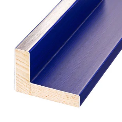 Schattenfugenrahmen Schlieren 42,x59,4 cm (A2) | Silber mit Ultramarinblau | Leerrahmen (ohne Glas und Rückwand)