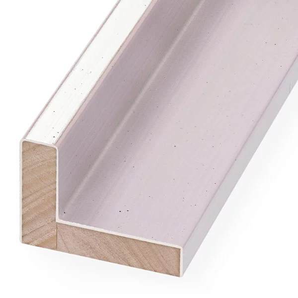 Schattenfugenrahmen Schlieren nach Mass Silber auf leichtem Lila | Leerrahmen (ohne Glas und Rückwand)