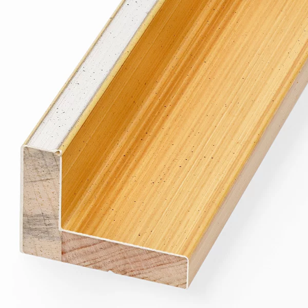 Schattenfugenrahmen Schlieren nach Mass Silber auf Sand | Leerrahmen (ohne Glas und Rückwand)