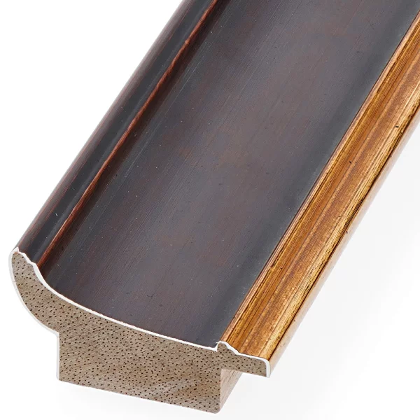 Barockrahmen Spiez 20x30 cm | Kasseler Braun mit Gold | Normalglas (2 mm)