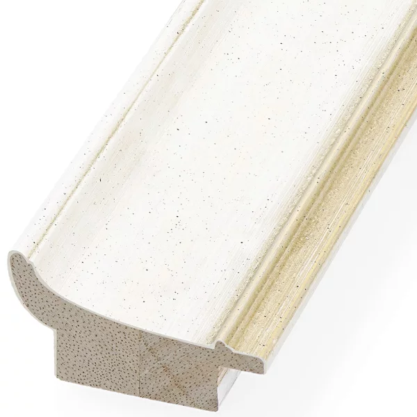 Barockrahmen Spiez nach Maß Elfenbein, vorne Silber, handgrundiert | Normalglas (2 mm)