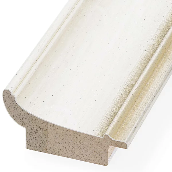 Barockrahmen Aarburg 50x70 cm | Elfenbein mit Silber, handgrundiert | Normalglas (2 mm)