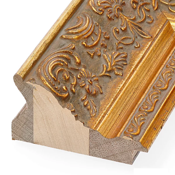 Barockrahmen Ascona nach Maß Altgold, flämischer Barock | Museumsglas UV 92 entspiegelt