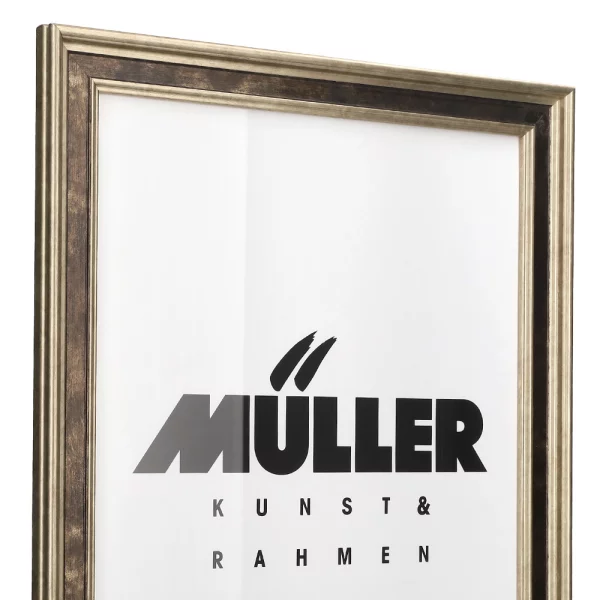 Cadre en bois Brême 18x24 cm | or blanc - brun | verre standard (2 mm)