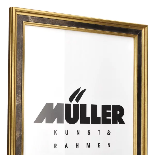 Cadre en bois Brême sur mesure or-brun | verre standard (2 mm)