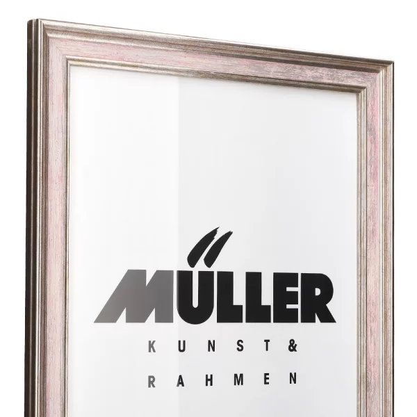 Cadre en bois Brême sur mesure or blanc - rose | verre standard (2 mm)